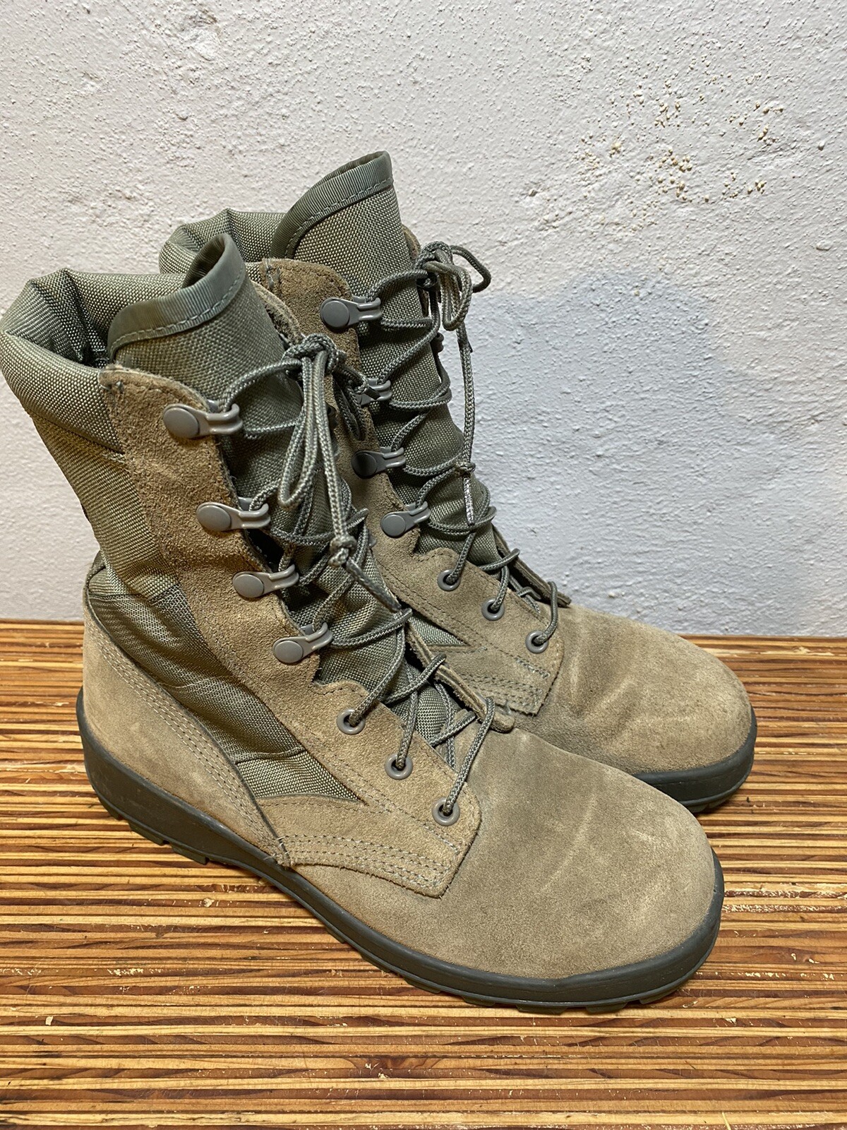Sage Green Combat Boots Vibram UFCW USA Made Military… Gem