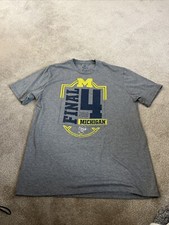 Michigan Wolverines Shirt Mens L Gray 2018 Final Four Graphic Basketball Tee