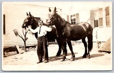 K16/ Torrington Connecticut RPPC Postcard c1910 Horse Breeder Farm 154