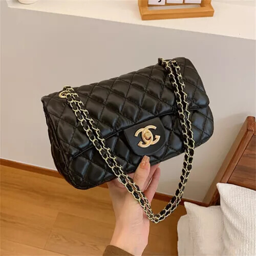 Crossbody Bag Simple Fashionable Diamond Grid Single Shoulder Small Square Bag// - Foto 10 di 19