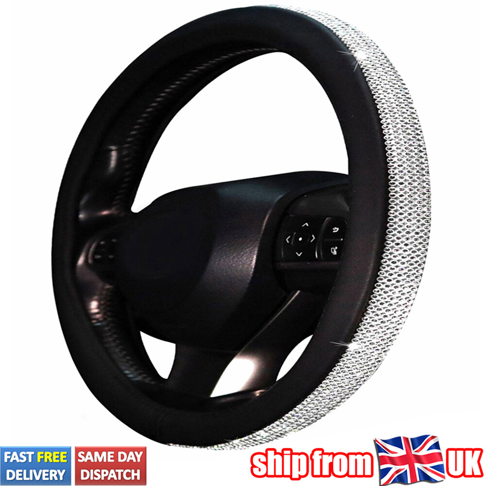 New Diamond Leather Steering Wheel Cover With Bling Bling Crystal Rhinestones, Universal Fit 15 Inch Car Wheel Protector For Women Girls,Red Diamond In | Whizz Steering Covers - Foto 7