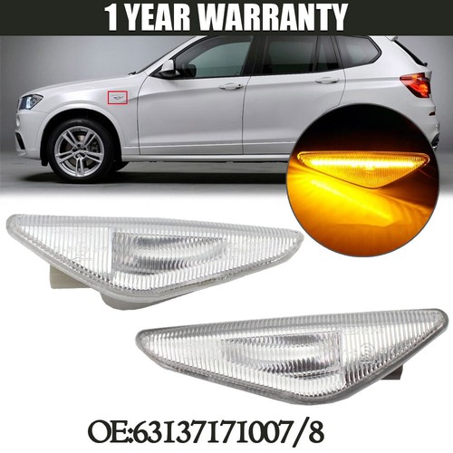 2x Side Indicator LED Repeater Light For BMW X3 F25 X5 E70 X6 E71 Clear - Picture 2 of 10