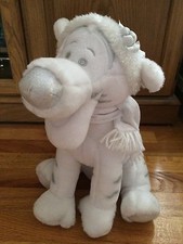 Tigger White W/ Silver Winter Holiday Disney Pooh Christmas Scarf Cap plush