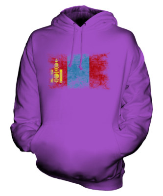 MONGOLIA DISTRESSED FLAG UNISEX HOODIE TOP MONGOL ULS FOOTBALL MONGOLIAN