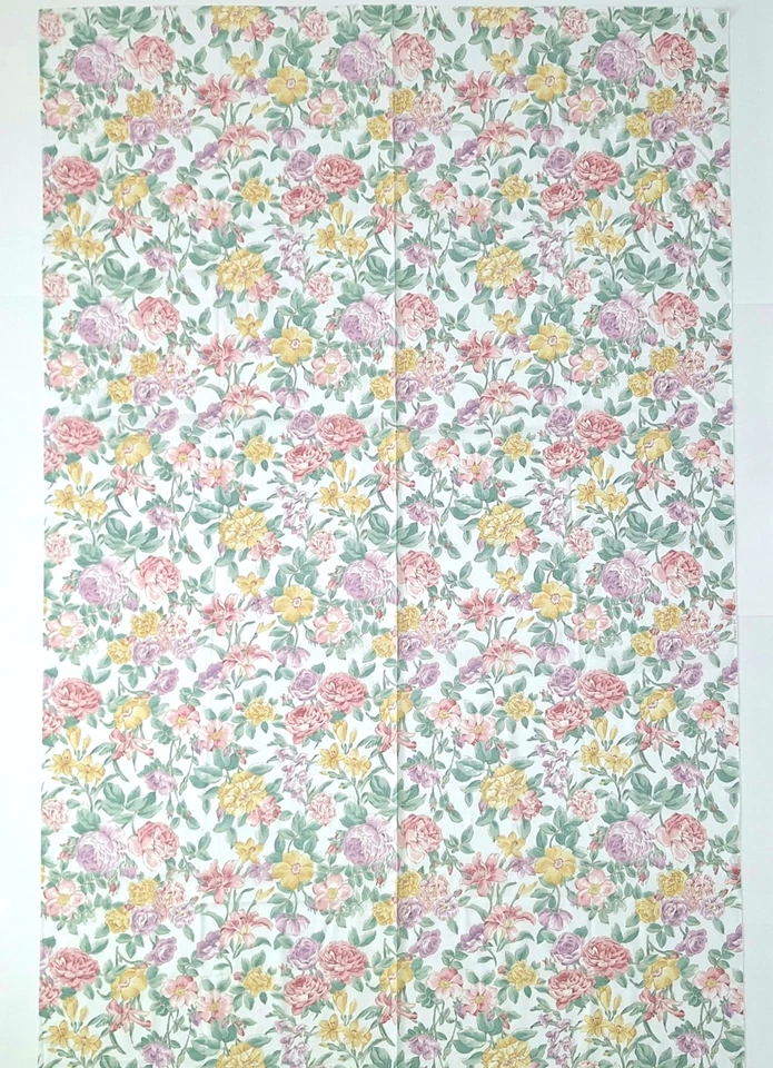 Summer Flowers Allover Light Poly Cotton Fabric 3+YDS x 44" Wamsutta Dress Decor - Image 4 of 4