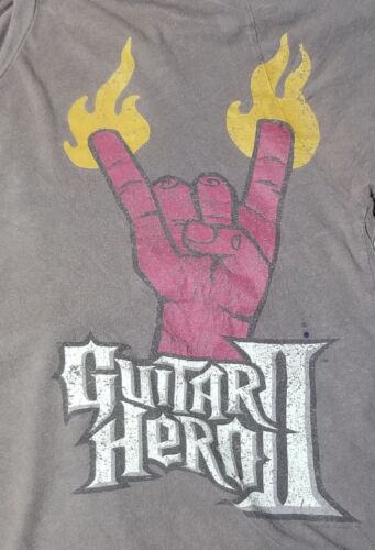 Guitar Hero Video Game Fire HandsT Shirt  Size Large Promo Preowned Rare - Afbeelding 1 van 10