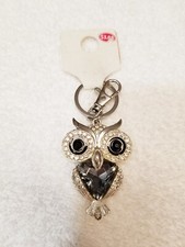 silver and black stone owl keychain 81824