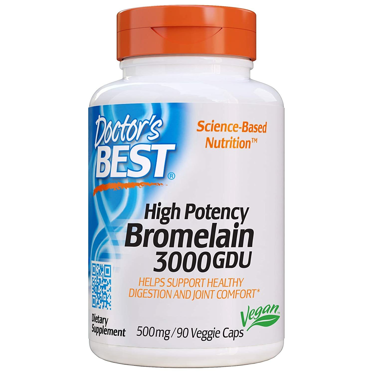 DOCTOR'S BEST, HIGH POTENCY BROMELAIN 3000, 500mg 90 Kapseln SUPER PREIS
