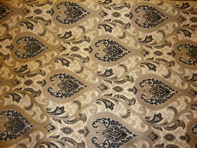 Black Silver Santamon Chenille Fabric  Damask Print upholstery furniture fabric by the yard