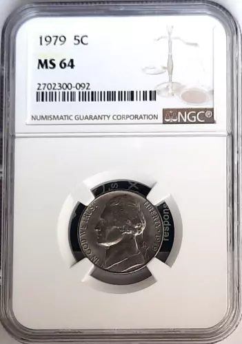 1979-P Clad Jefferson Nickle (5C) NGC MS 64