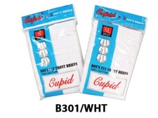 6 Boy's Color White Classic Briefs Underwear Cotton Blend Size S M L XL B301W