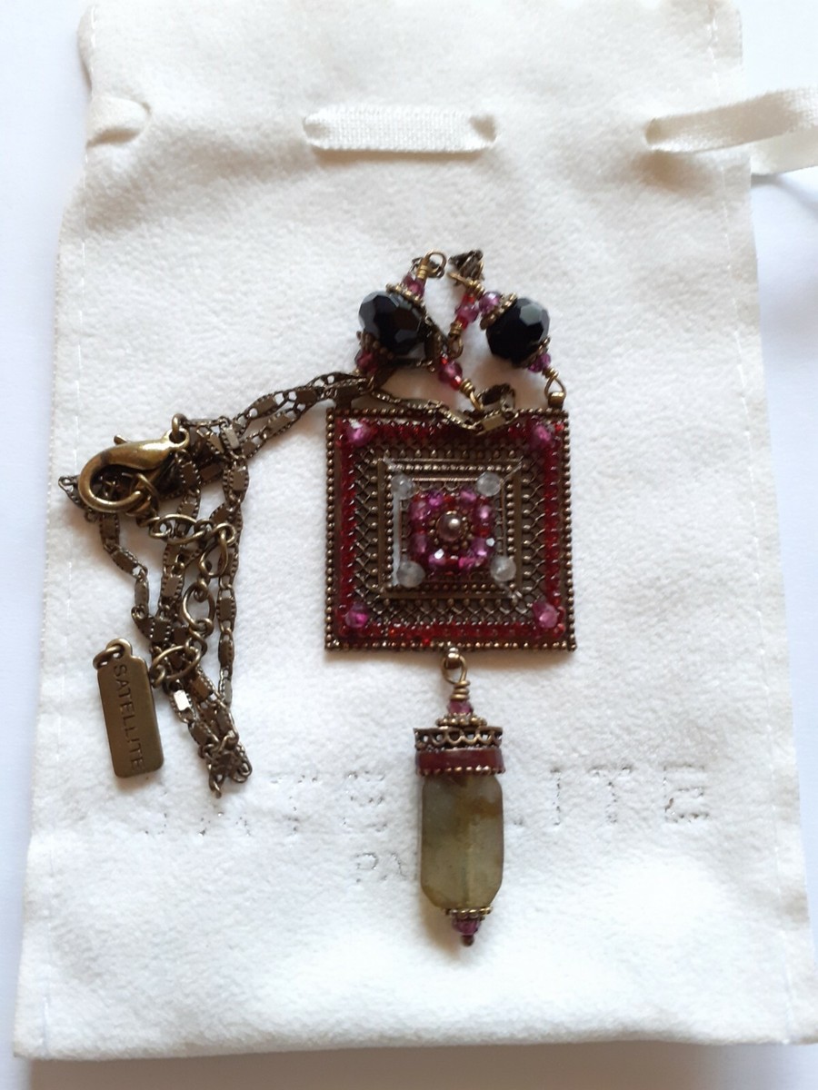 Collier Mi-long Satellite Vintage - Cristal Marron Bronze - Bijou Chic Ancien