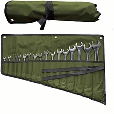 16 Pockets Wrench Roll Up Organizer, Wrench Bag and Tool Organizer Bag, Wrenc...