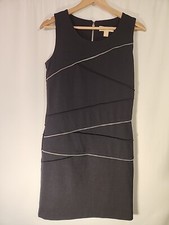 Michael Kors Dark Blue Sleeveless Zipper Dress, Size: 4