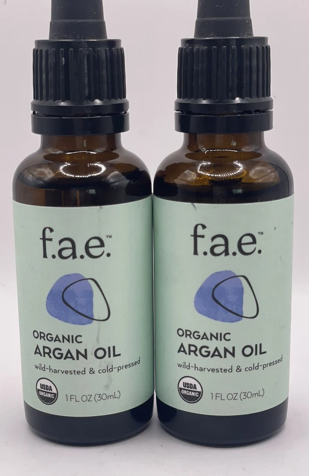 Juego de 2 f.a.e. Aceite de argán orgánico 1 oz por botella sellado caducidad: 2025 Foto 2 de 4
