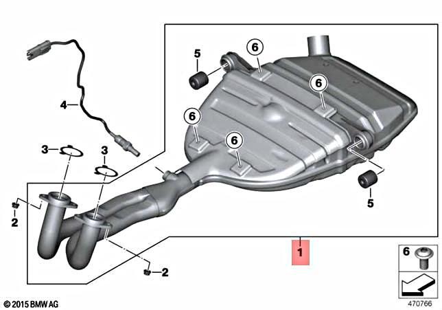 BMW Genuine K18 K19 0132 0134 Manifold With Front Silencer 