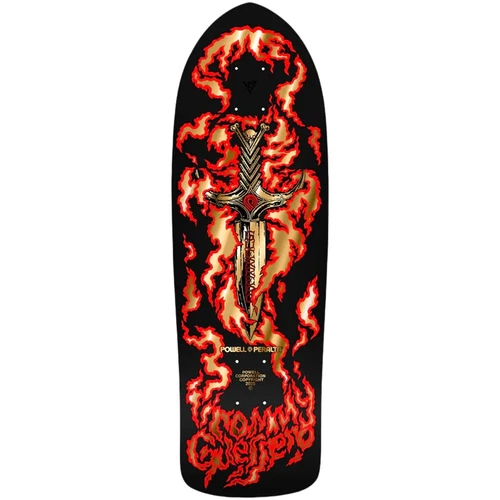 Powell Peralta BONES BRIGADE Tommy Guerrero FLAMING DAGGER Deck BLACK/GOLD FOIL
