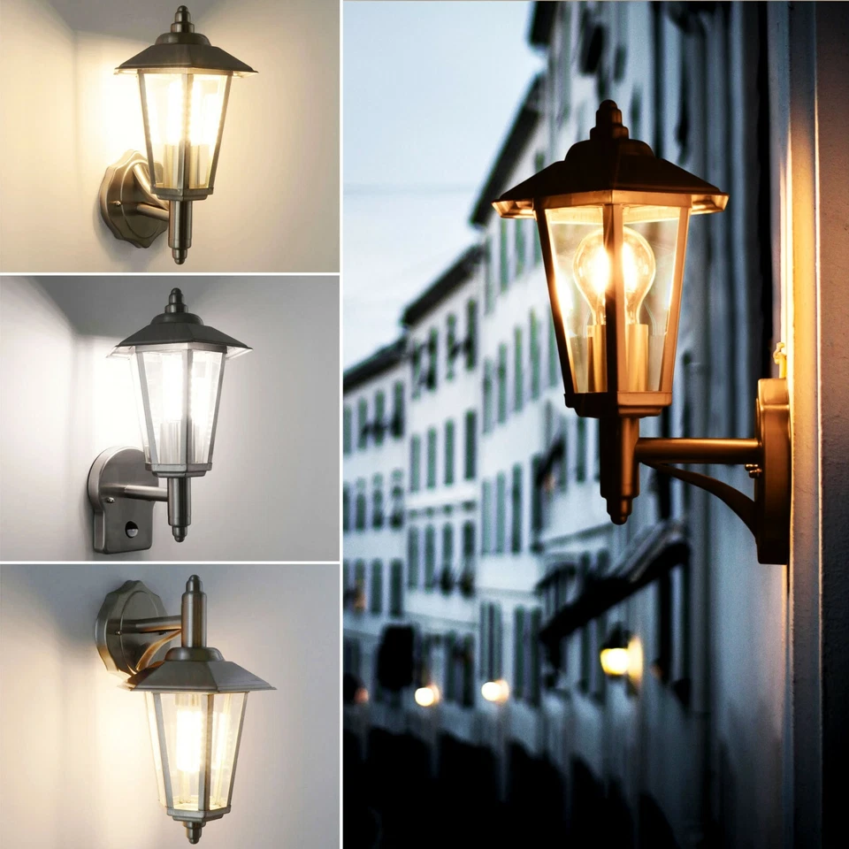 Außenleuchte E27 Bewegungsmelder Wand Lampe Gartenlampe Edelstahl Leuchte - Bild 3 von 4