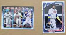 Ronald Acuña 2024 2 Card Lot Bowman 32 Topps NL Leaders Arraez, Freeman 206 NM+