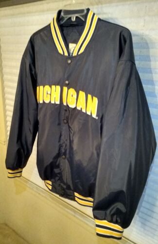 VTG University of Michigan Wolverines Varsity Bomber Jacket Mens XXL 2XL Go Blue - Picture 2 of 17