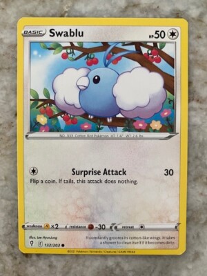 Pokemon TCG Swablu Card Evolving Skies Common 132/203 NM | eBay