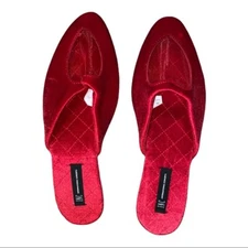 INC International Concepts Red Mesh-Heart Slippers Women's Medium 7-8 NWOT