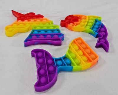 Push Pop It Fidget Toy, Unicorn, Dolphin, mermaid Tail