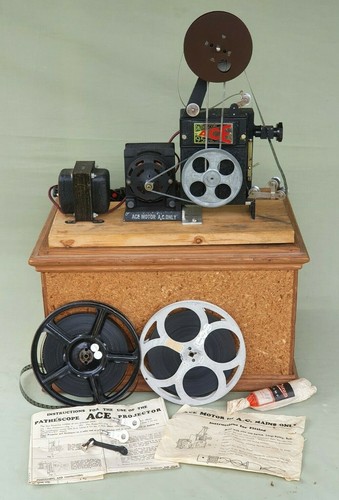 Vintage Pathescope Ace 9.5 mm Cine Projector with Electric Motor