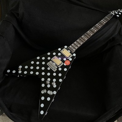 Randy Rhoads Karl Sandoval Electric Guitar Black&White Polka Dots Tremolo