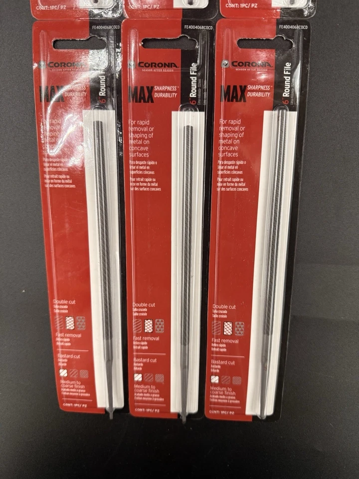 Corona 6” Round Double Cut Bastard File (Qty. of 6 Files) - Image 4 of 4