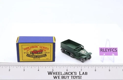 M3 Army Personnel Carrier No. 49 MOKO Lesney Matchbox 1958 Vtg England w/ B2 Box