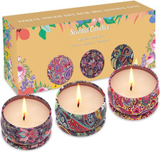 3 Pack Home Scented Candles - Strong Lavender, Vanilla  Rose Candle, 2.5 Oz, 10