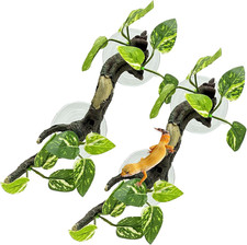 Snake Climbing Branch, 2 PCS Resin Reptile Branches for Climbing with Suction Cu