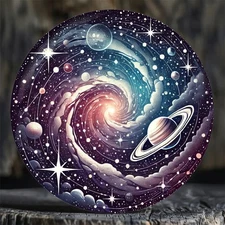 2D Flat, Vintage Celestial Wall Art - Solar System Planets & Stars Decoration -