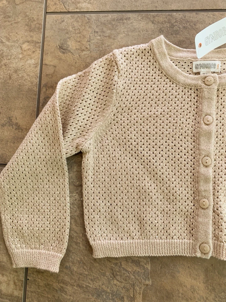 NWT Gymboree Girls 18-24 Months Cardigan Sweater Beige Gold Sparkly Festive New! - Image 4 of 4