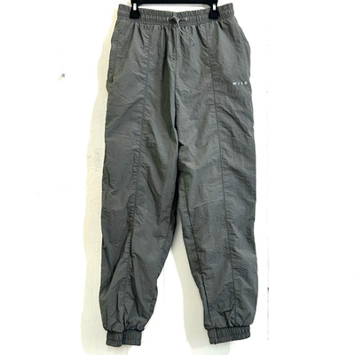 Wilo The Label Parachute Pants Joggers size Large Sage Gray Nylon With Pockets