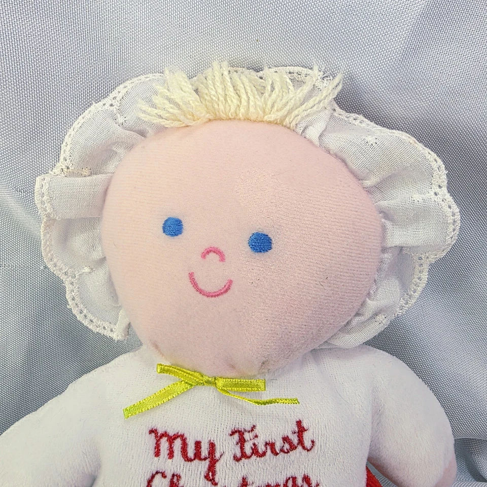 Muñeca bebé Eden Velour peluche mi primera Navidad rubia amorosa azul 10 pulgadas Foto 2 de 4