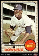 1968 Topps #105 Al Downing * Yankees COMMON VARIATION 5 - EX
