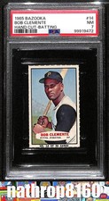 1965 Bazooka Hand Cut Batting #14 Bob Roberto Clemente HOF PSA 7 NM 13392