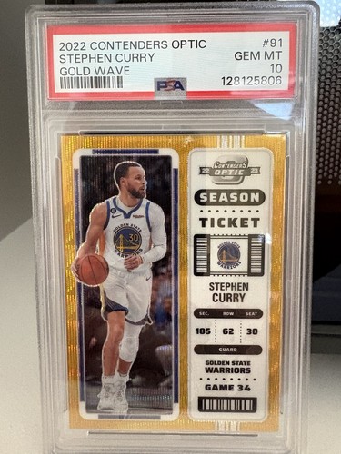 2022 Contenders Optic Stephen Curry Gold Wave /10 PSA 10 Pop 3