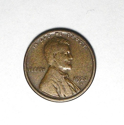 1920-S Lincoln wheat cent, as pictured (Looks VG+ ) + Free Shipping