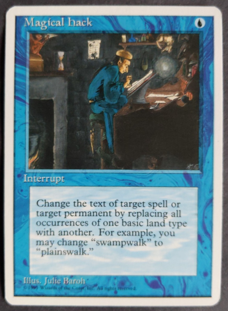 MTG Magical Hack | 4th Edition | NM | Rare Blue Instant | Vintage White Border |