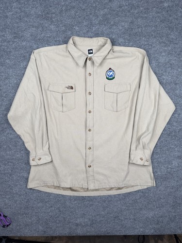 The North Face, The North Face Goodwill Games Beige Button Shirt XXL Vintage Outdoor Workwear
