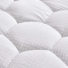 Full Mattress Protector, Mattress Topper 300TC Cotton Quilted Deep Pocket up ...
