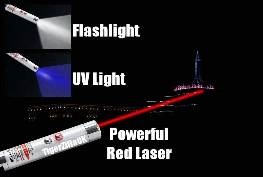 3in1 Mini Laser Pointer Pens+LED Torch+Money Checker Cat Dog Toys - Image 4 of 4