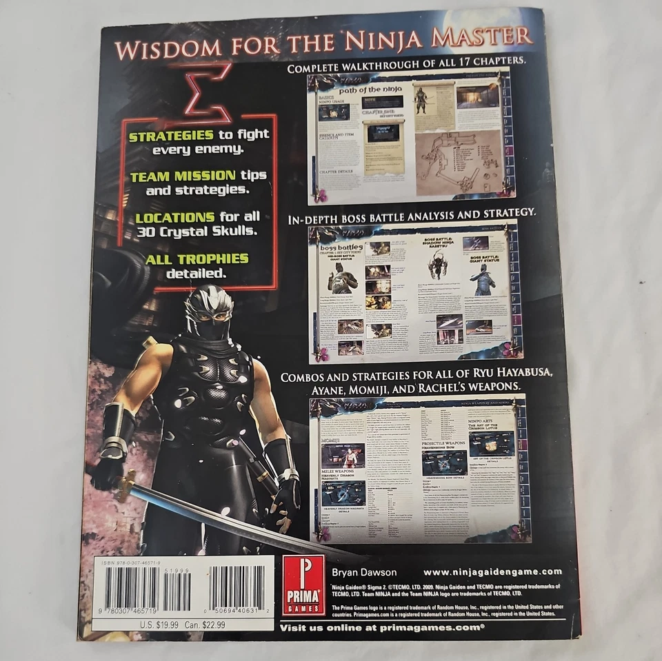 Prima Pub Strategy Guide Ninja Gaiden Sigma 2 Strategy Guide En muy buen estado+ Foto 3 de 4