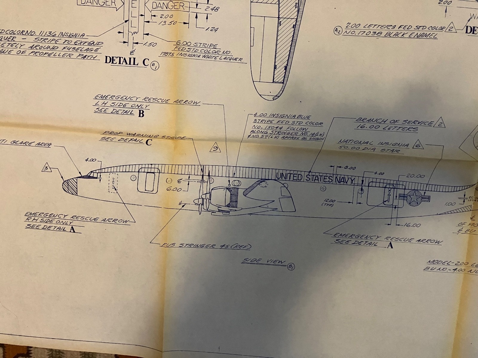 Lockheed C-121j Constellation paint scheme blueprint