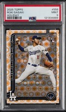 2025 TOPPS HOLIDAY #558 ROKI SASAKI ROOKIE RC PSA 9