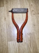 Vintage Farm Tool Wood Handle Antique Iron Shovel Pitchfork Part D-Handle Decor