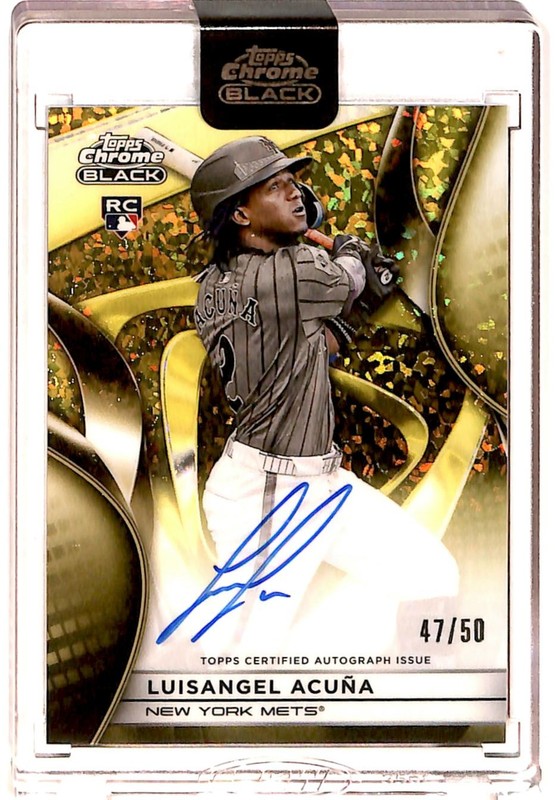 2025 Topps Chrome Black Gold Mini-Diamond 47/50 Luisangel Acuna Rookie Auto BG6